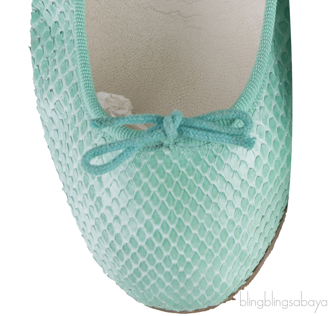 Green Python Ballet Flat