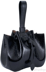 Azzedine Black Faux Croc Mini Bag
