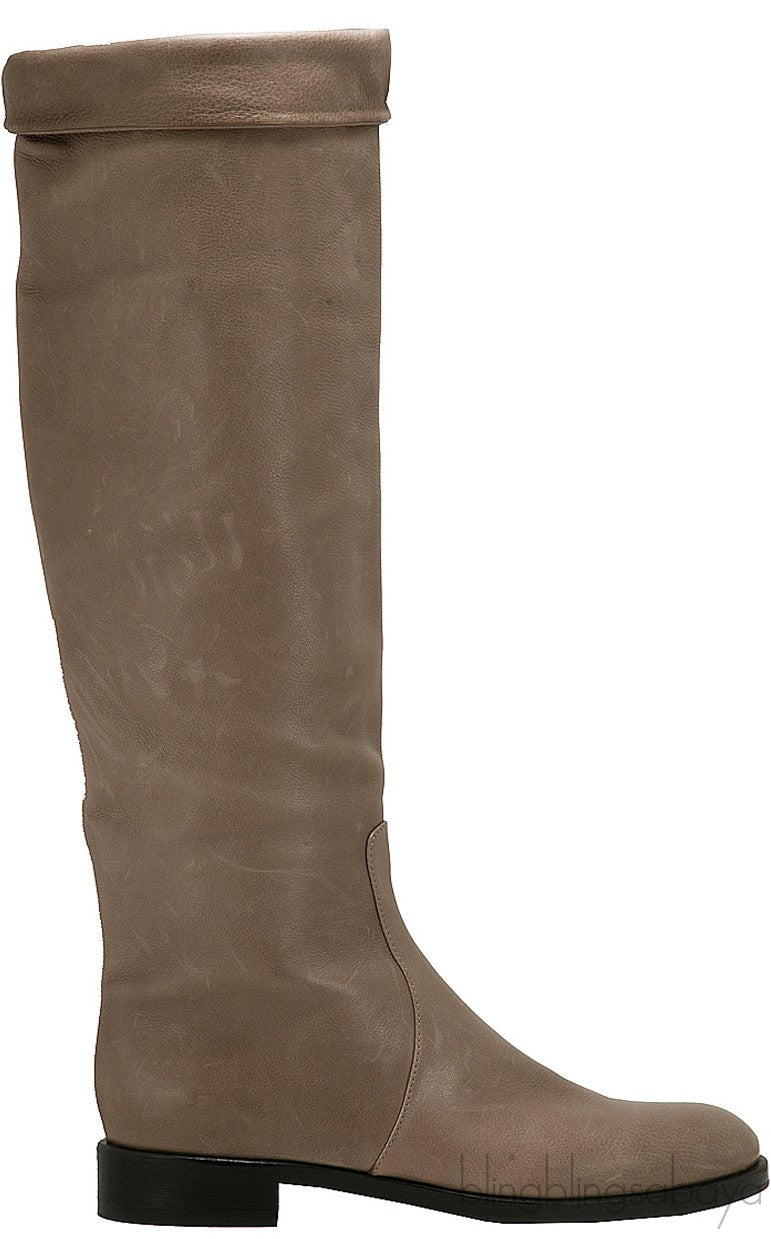 Brown Flat Knee High Boots