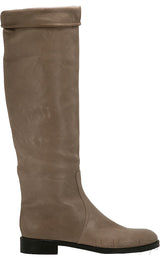 Brown Flat Knee High Boots