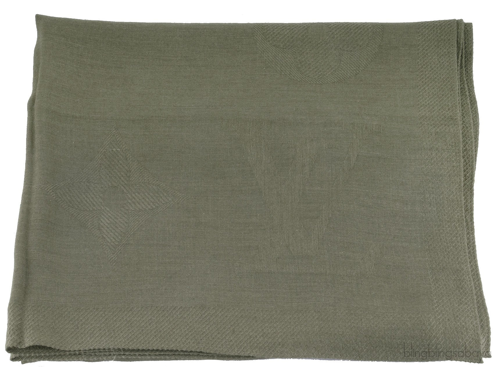 Logomania Green Cashmere Shawl