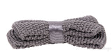 Grey Knitted Silk Bow Tie