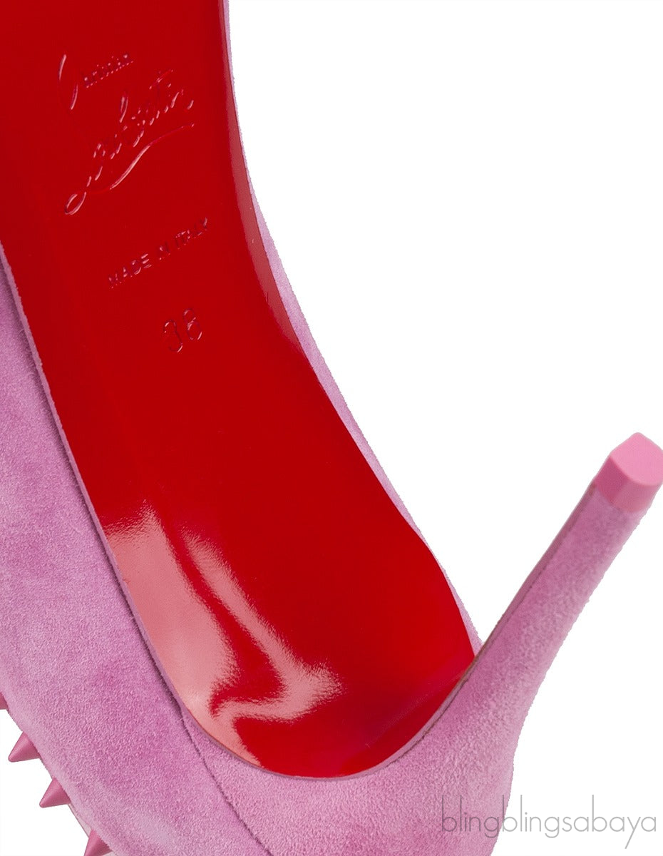Duvette Spikes 85 Suede Pink Pumps