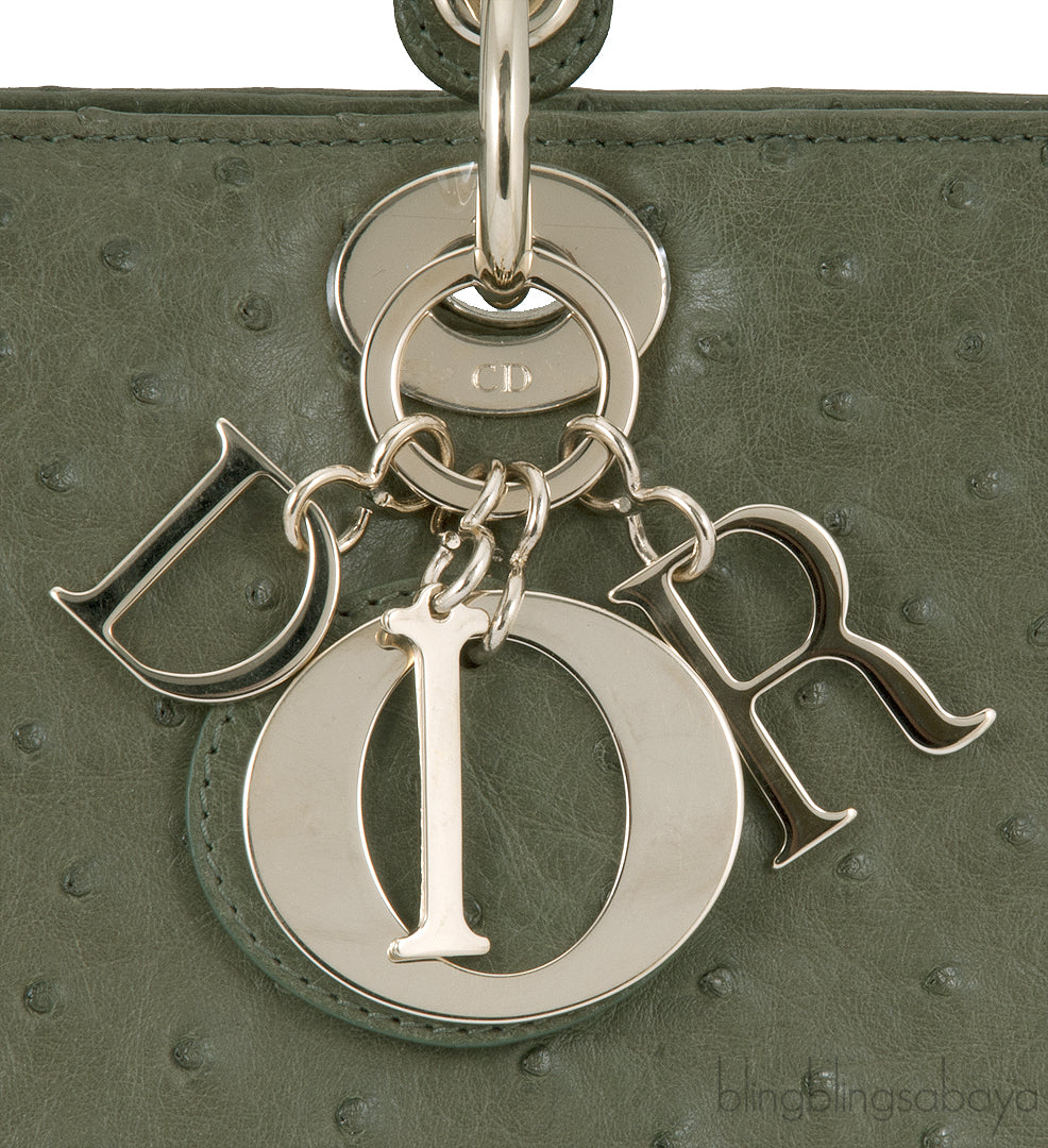 Lady Dior Olive Green Ostrich