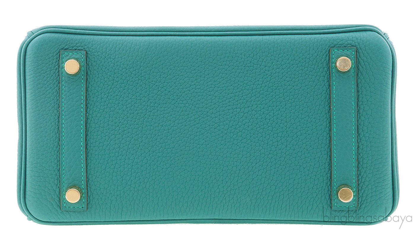 Birkin 25 Malachite Togo GHW