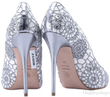 Crochet & Crystal Suede Pump