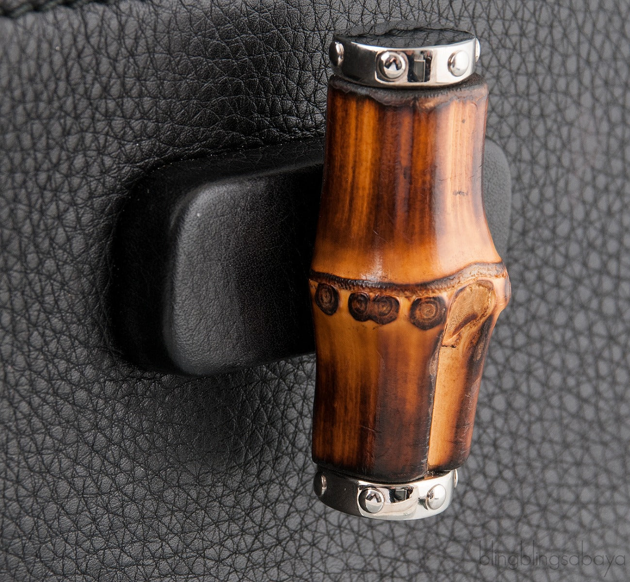 Black Bamboo Top Handle Bag