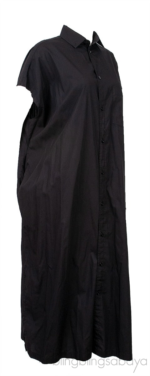 Black Oversized Shirt Dress
