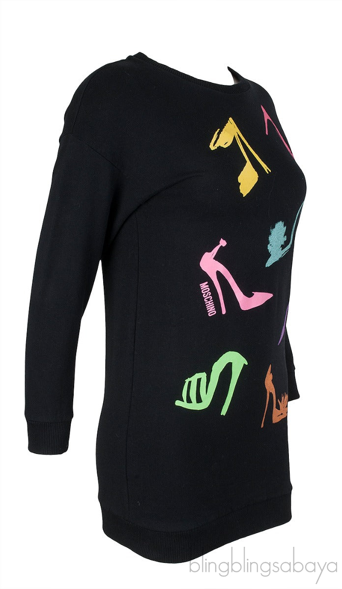 Heels Print Black Sweatshirt