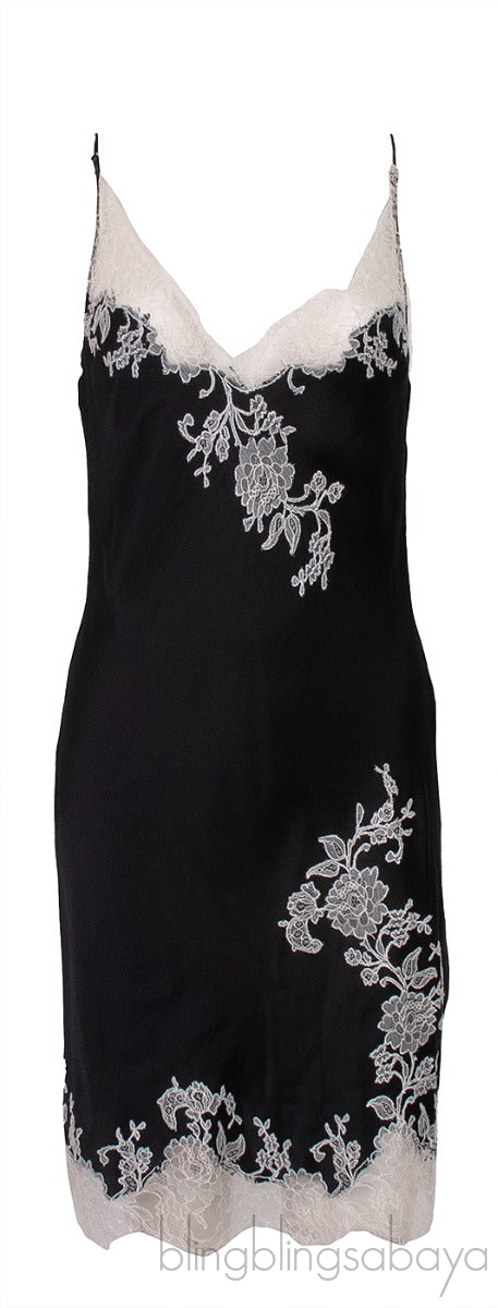 Black & White Lace Trim Cami Dress