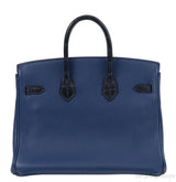 Hermes Birkin 25 Touch Blue Marine Matte Alligator and Blue Sapphire Taurillon Novillo GHW