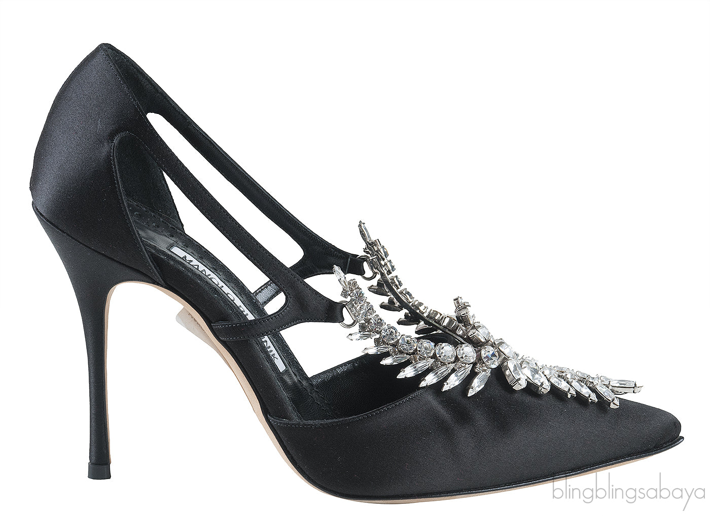 Lala Black Crystal Heels