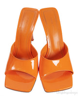 Amina Muaddi Orange Laura 95 Mules
