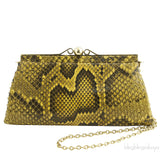 Yellow Python Clutch Bag