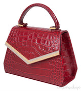 Leia Red Croc Print Mini Bag