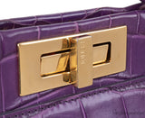 Fendi Purple Crocodile Medium Peekaboo GHW