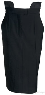 Black Notch Straight Skirt
