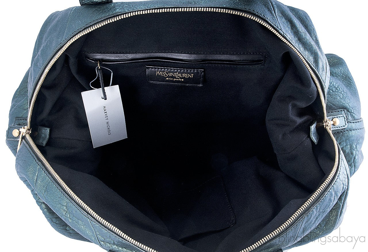 Metallic Dark Green Boston Bag
