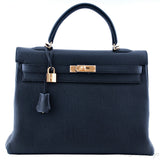 Kelly 35 Black Togo Retourne
