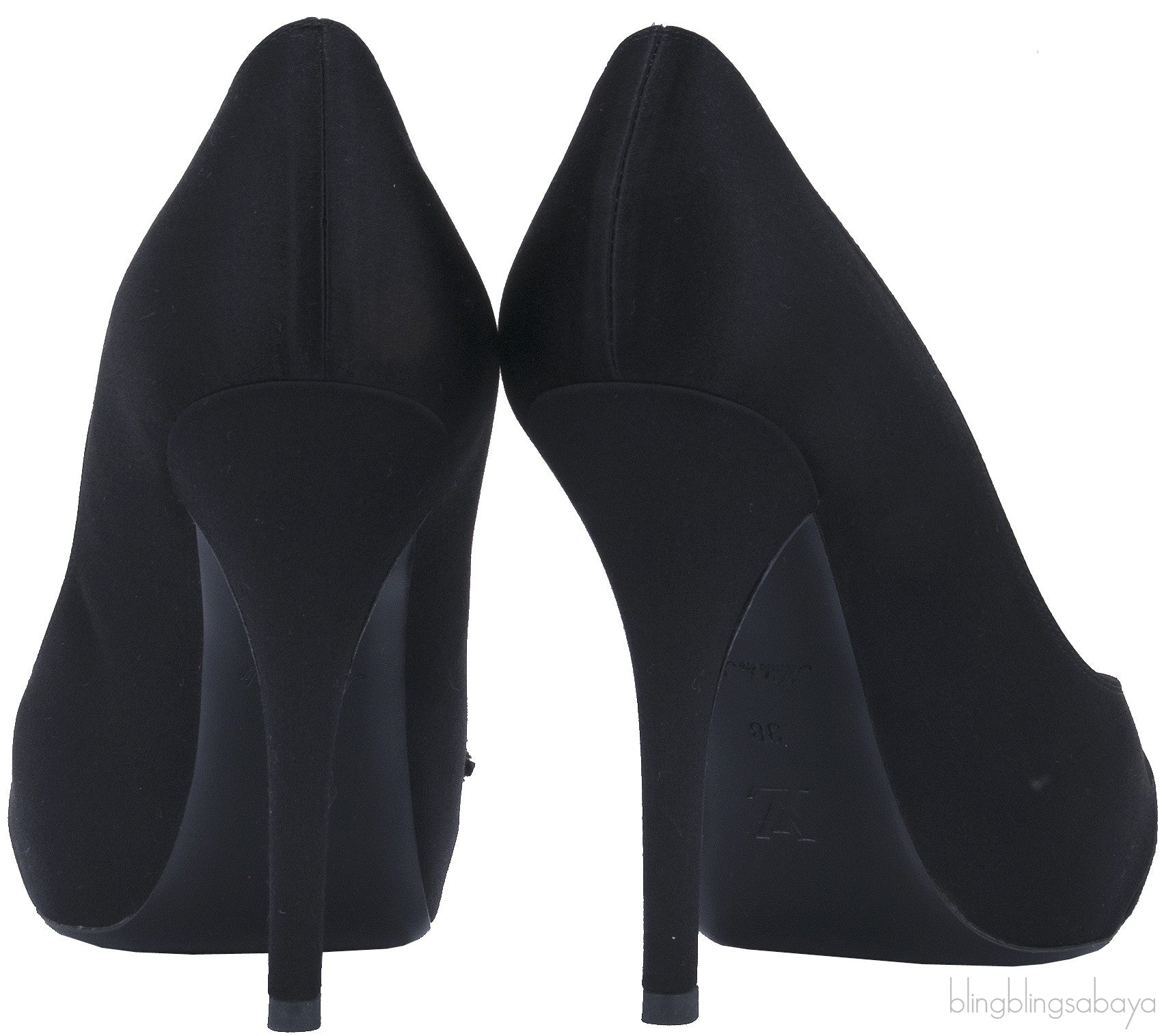 Black Satin Crisscross Pump