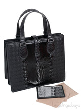 Bottega Veneta Black Intrecciato Leather & Python Handbag