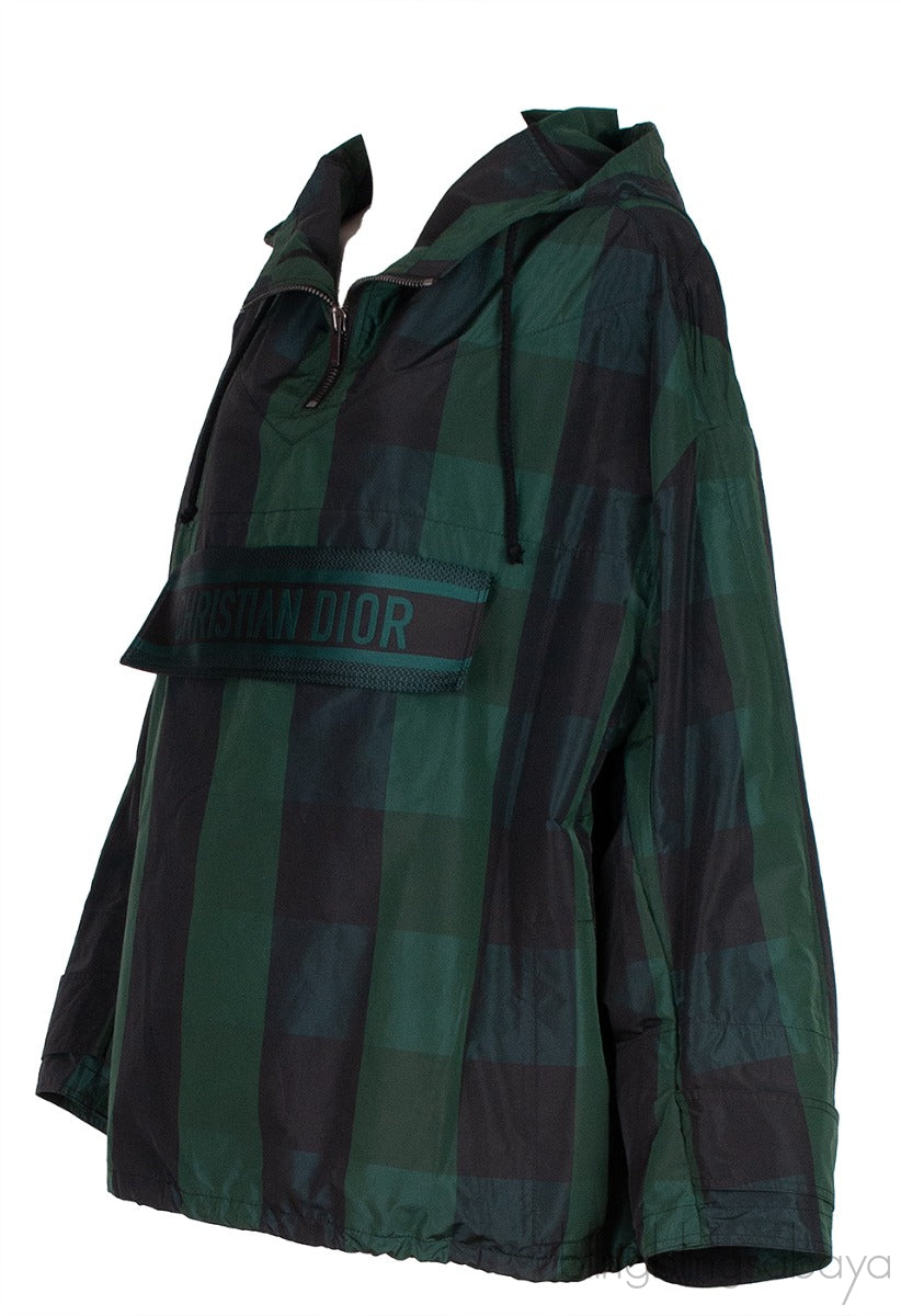 Dior Black & Green Plaid Polyester Rain Jacket