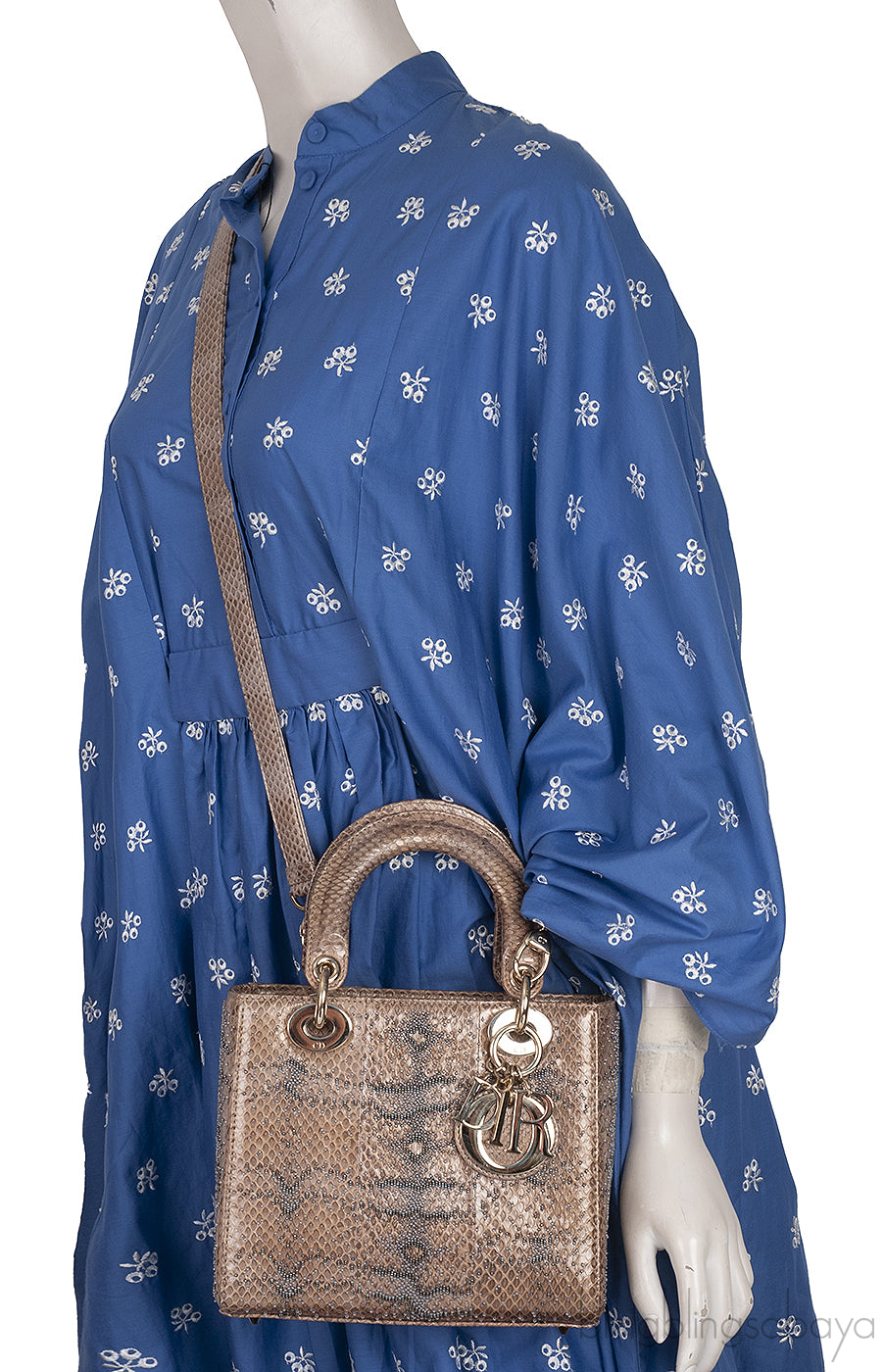 Lady Dior Beaded Python Small Handbag GHW