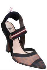 Colibrì Brown Mesh High-heeled Slingbacks