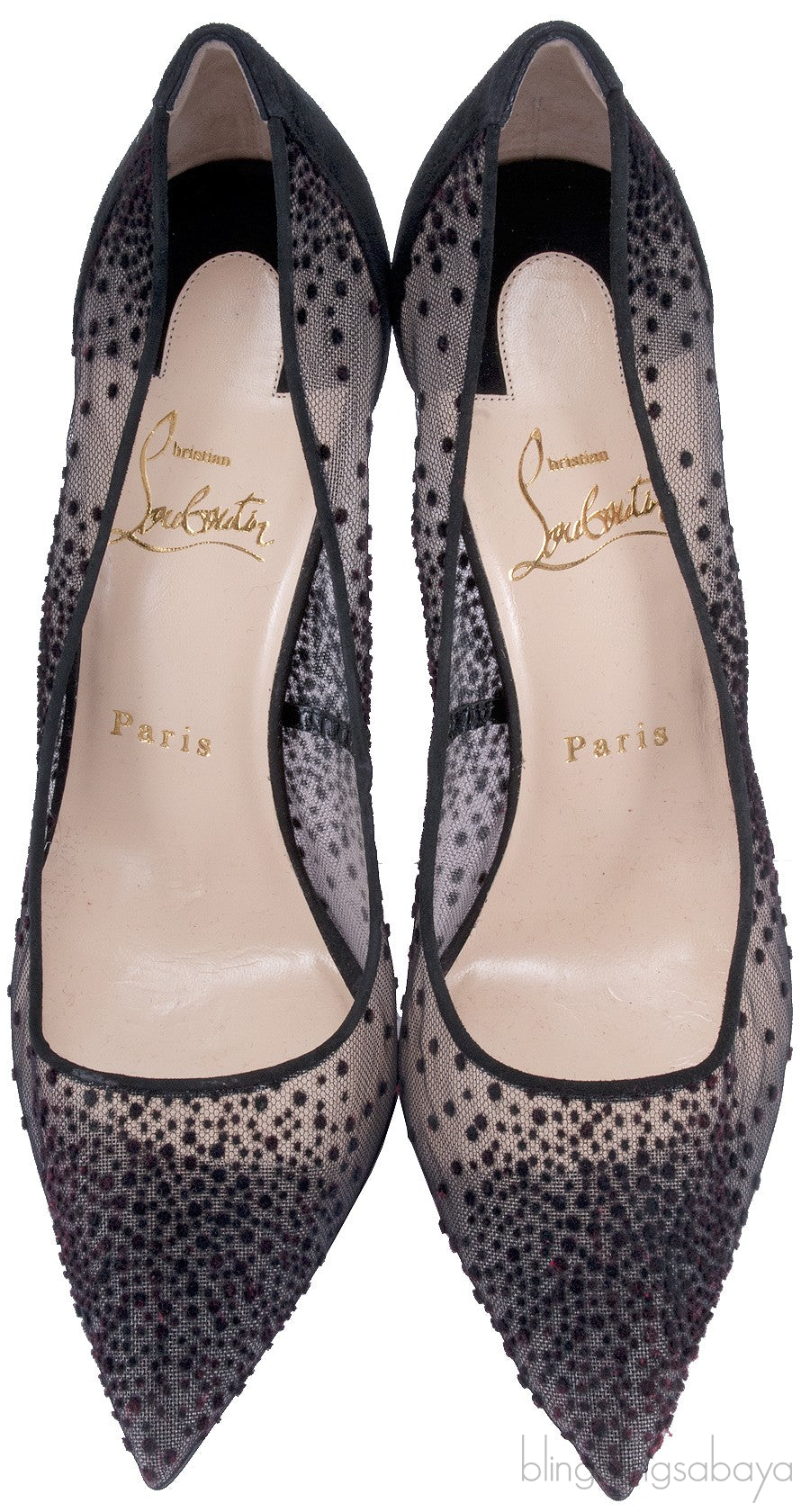 Follies Velvet-Dotted Mesh Pumps