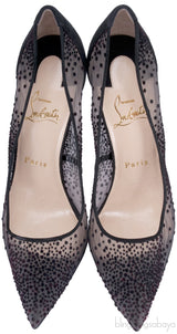 Follies Velvet-Dotted Mesh Pumps
