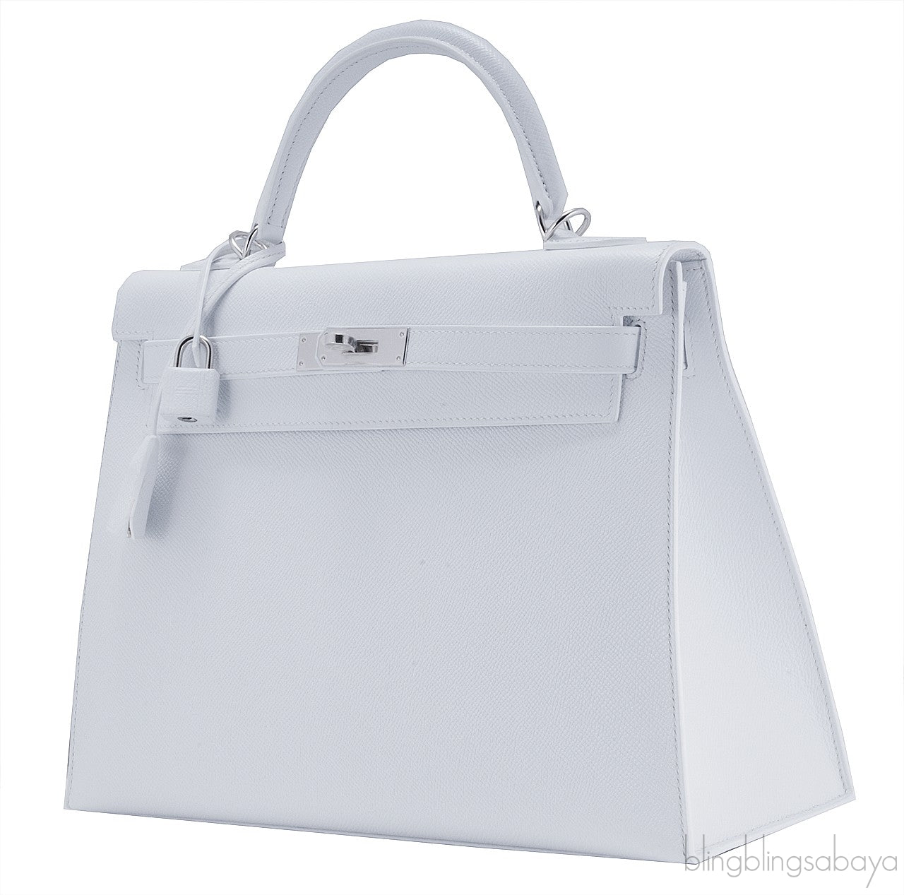 Kelly 32 White Epsom Sellier