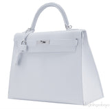 Kelly 32 White Epsom Sellier