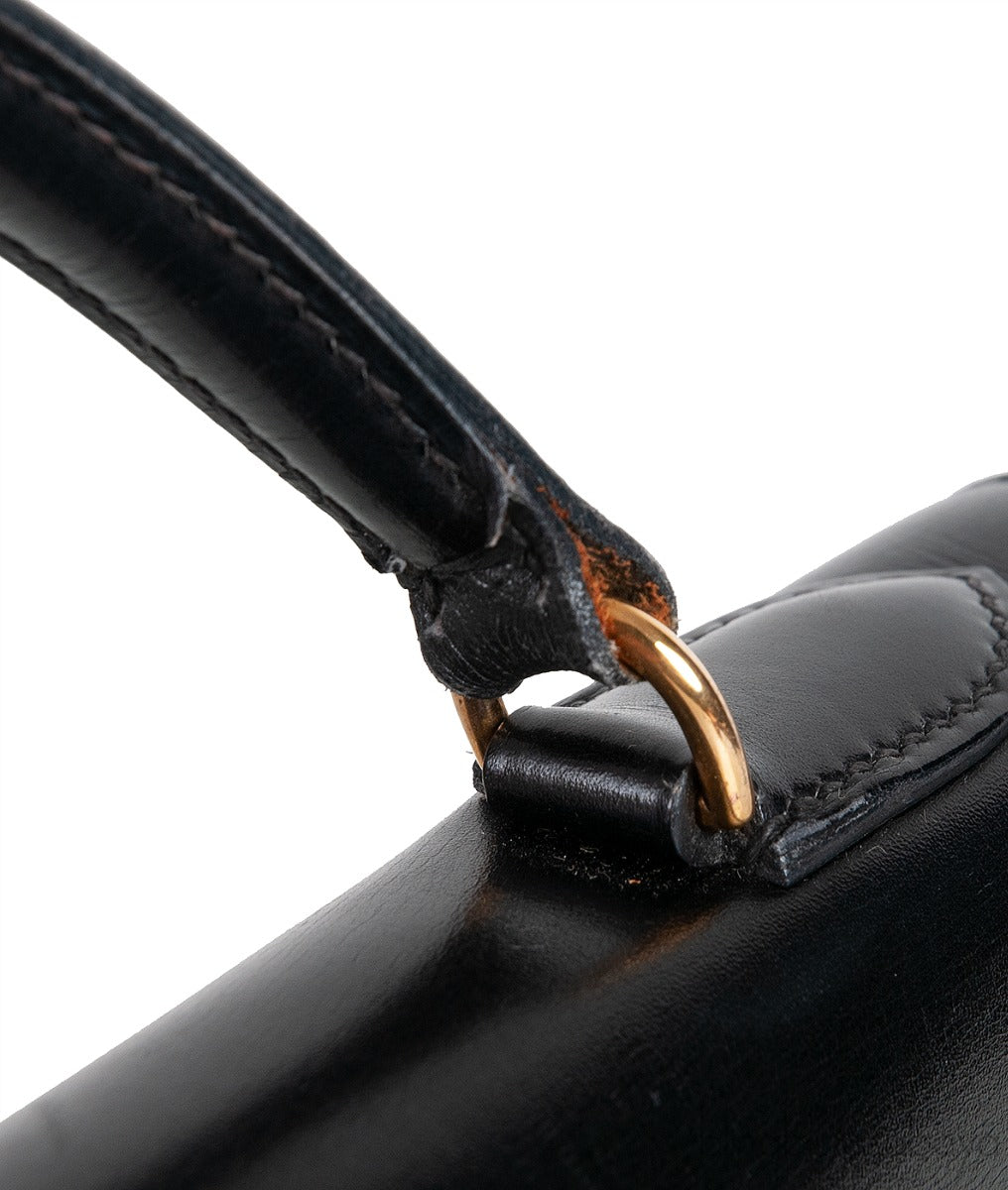 Vintage Kelly 32 Black Box Sellier GHW