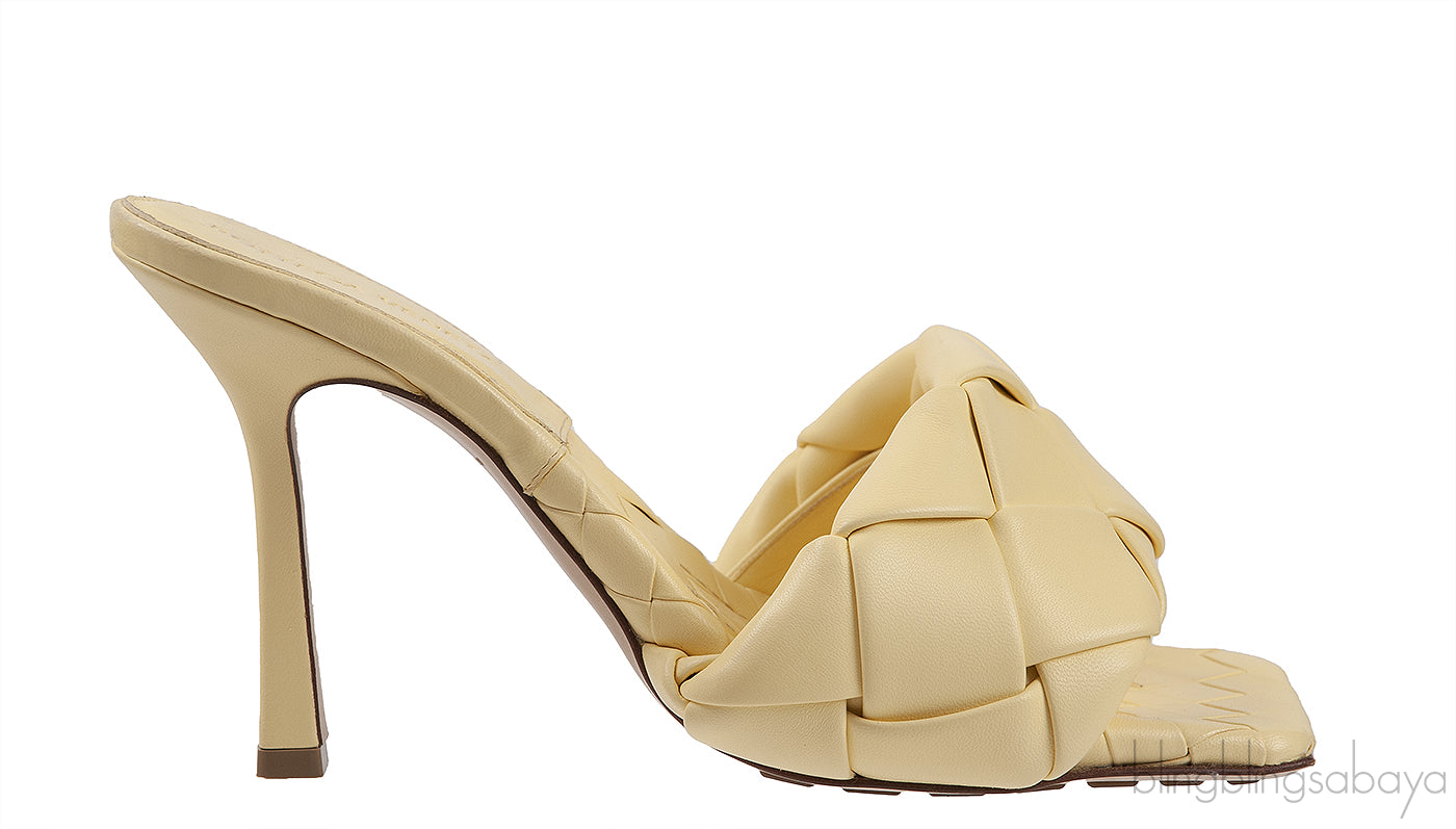 Yellow Lido Intrecciato Mules