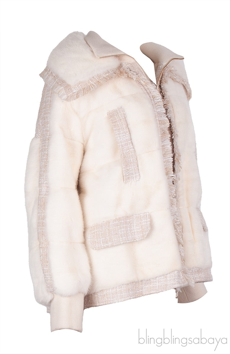 Off-White Tweed & Fur Jacket