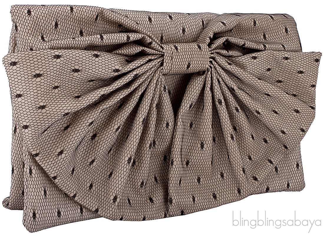 Point D\'Esprit Bow Clutch Bag