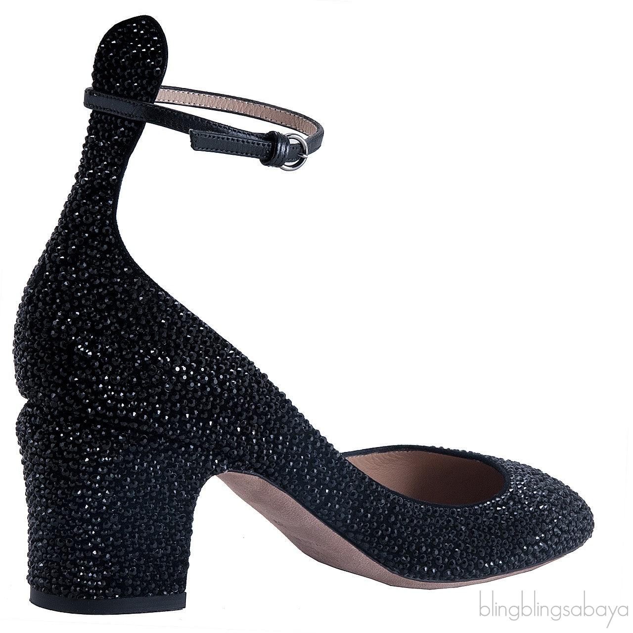 Crystal Bead Embellished Pump