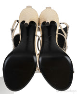 Giuseppe Zanotti Python Embossed Beige Crystal Sandals