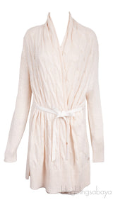 Cable Knit Belted Long Sleeve Cardigan