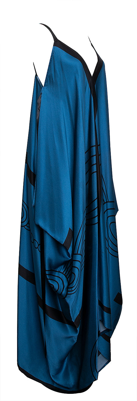 Kitty Draped Printed Silk-Satin Maxi Dress