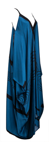 Kitty Draped Printed Silk-Satin Maxi Dress