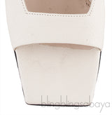 Isa Open Toe Mules Beige