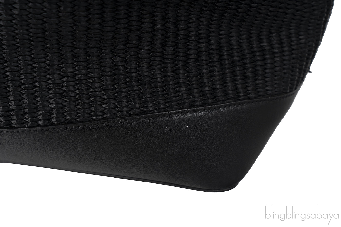 Saint Laurent Black Raffia Rive Gauche Black Oversize Tote