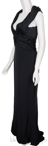 Black Gathered Top Long Dress
