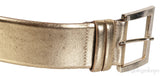 Oscar Dela Renta Metallic Gold Double Hinge Belt