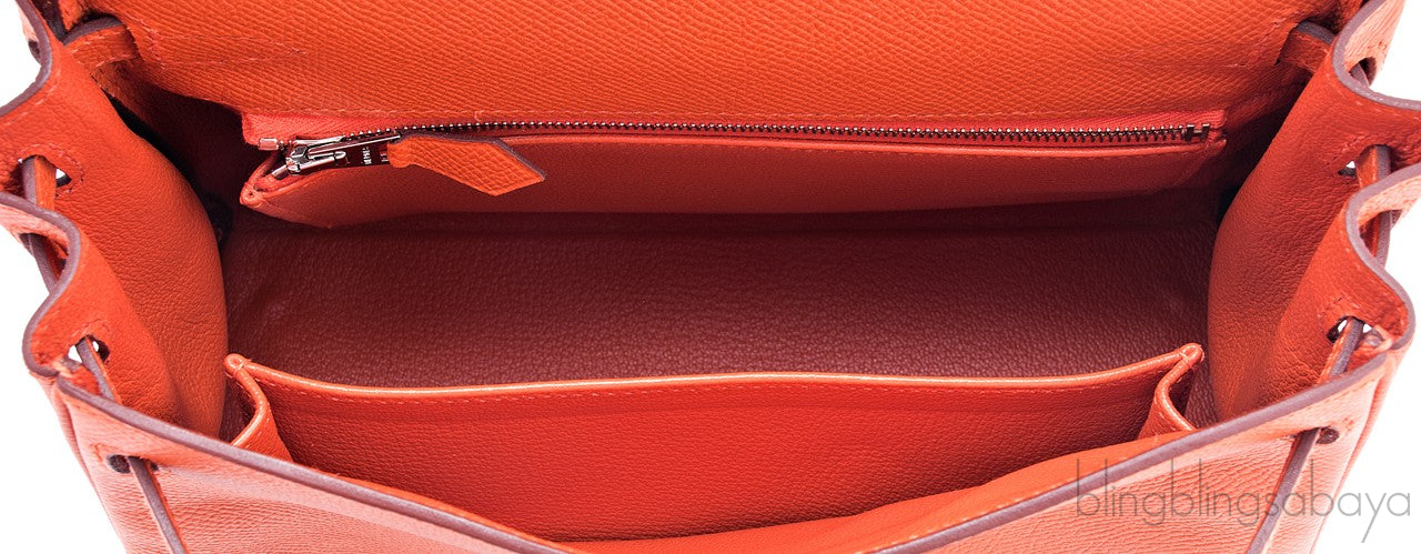 Kelly 25 Orange Epsom