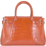 Darcy Orange Alligator Crocodile Bag