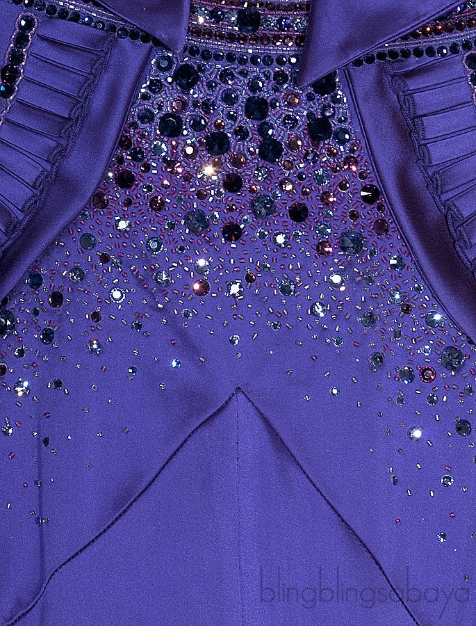 Crystal embellished Purple Dress