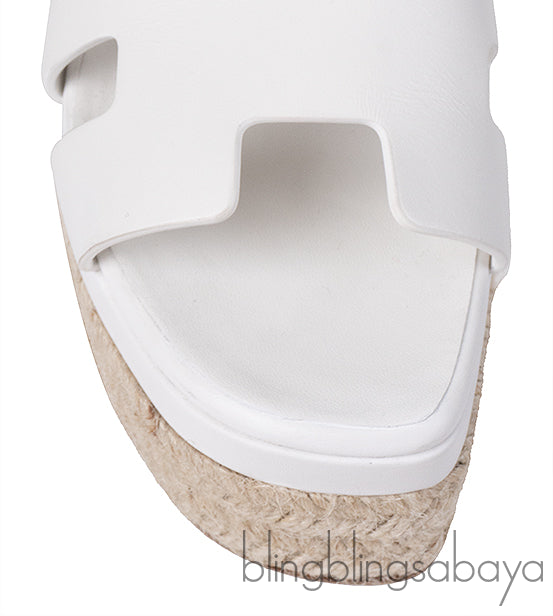 Hermes White Elda Espadrille in Calfskin