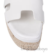 Hermes White Elda Espadrille in Calfskin